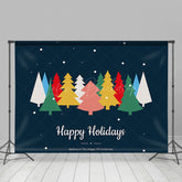 Lofaris Bunt Kiefer Bäume Blau Glücklich Feiertage Hintergrund